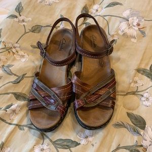 Clarks Bendables Leather Sandals 7.5W